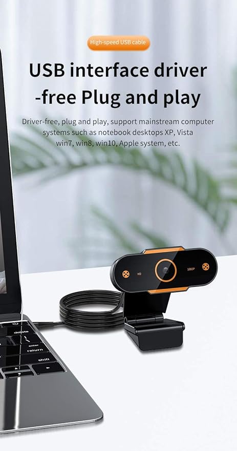 Computer Camera Auto Focus 1944P HD Webcam 1080P Web Camera W/Microphone for PC Laptop Desktop Live Broadcast Video Calling Home Conference Work (Color : 480P)