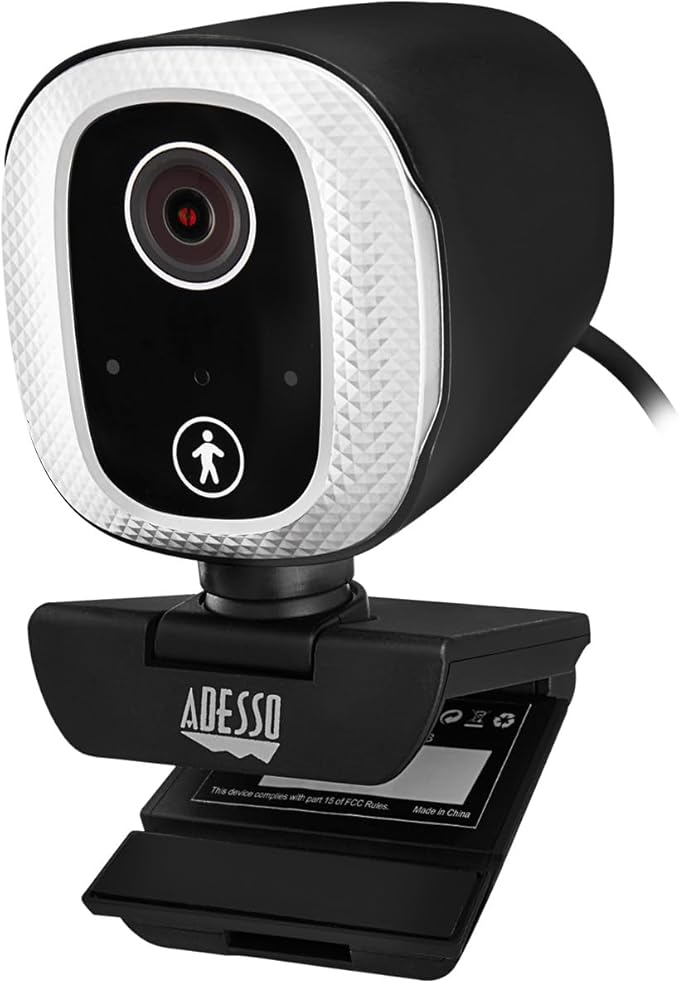 Adesso Motion Tracking 1080P Webcam AI Auto Tracking Noise Cancellation Mic Web Camera for PC Streaming Meeting etc.