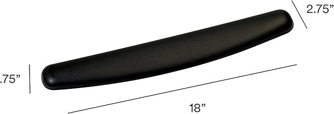 3M™ Compact Gel Wrist Rest for Keyboards Soothing Gel Comfort Product Protection 18 Wide Black