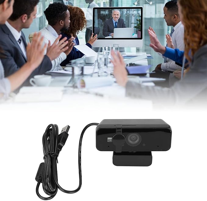 1080P HD USB Webcam with 360° Rotation Inbuilt Mic and Camera Cover for Privacy Protection Plug and Play for Wide Applications