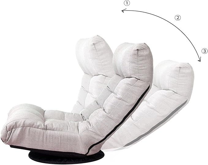 High Back Folding Floor Gaming Chair w/Footstool360 Degree Swivel Single Recliner Leisure Chair