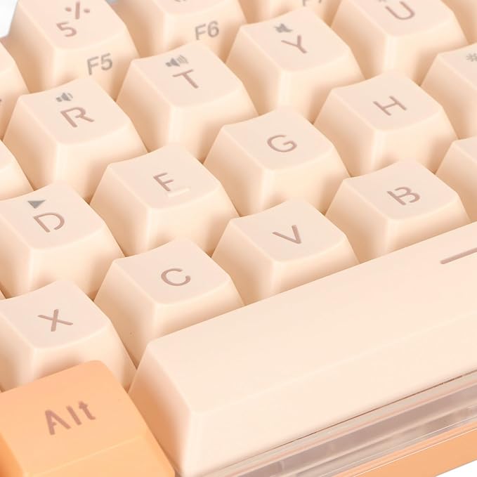 Mini Keyboard 61 Keys Keyboard Wired Gaming Keyboard RGB Small Gaming Keyboard Gaming Keyboard 60 Percent Imitated Mechanical Compact for Typist (Orange Yellow)