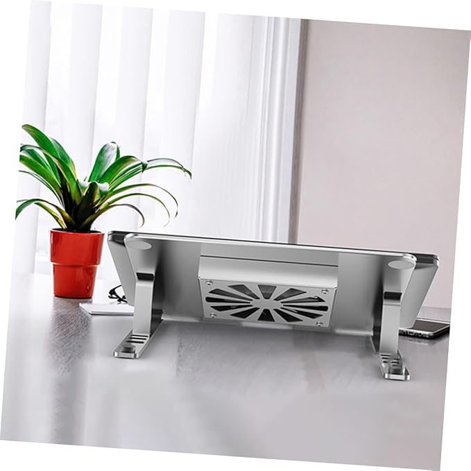 Veemoon Aluminum Alloy Laptop Cooler with Adjustable Height Stand RGB LED Fan Cooling Pad for Gaming Laptops and Notebooks Silver USB Powered Cooling Pad for Office and Home Use