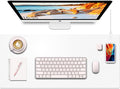 Desk Mat with Wireless Charging White Mouse Pad with Wireless Charger Desk Pad Matt for Desktop Mousepad Gaming Large Mouse Pad Leather Compute for Keyboard and Mouse 32 x 16