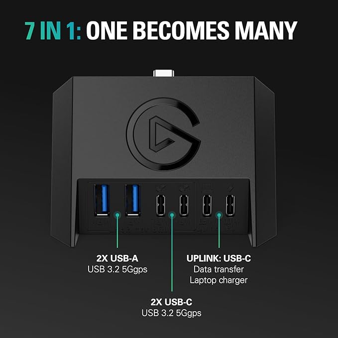 Elgato USB Hub – For Stream Deck + 2 USB-C Ports/2 USB-A Ports Power Delivery SD/microSD Card Reader – USB-C Mac/PC Stream Deck &amp Power Supply Not Included