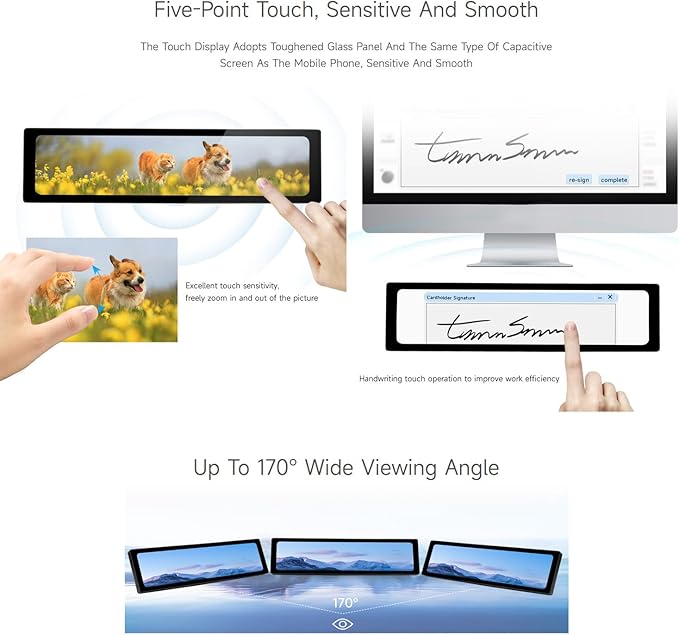 Waveshare 11.9inch IPS Display Compatible with Raspberry Pi 5/4B/3B+/3A+/2B/Zero 2W CM3+/4 5-Point TouchDriver FreeDual-Track SpeakerSoftware Brightness AdjustmentNO Touch Function