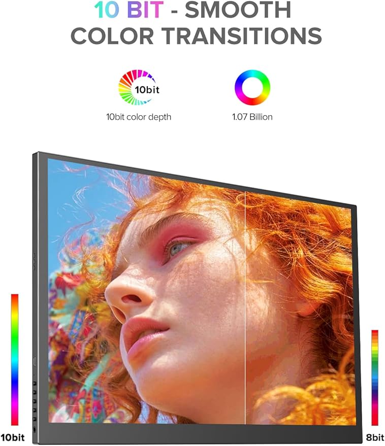 Newsoul Portable Monitor 4K QLED 18.4 UHD 3840 * 2160 Laptop Monitor 120% sRGB Large Portable Screen Built-in USB-C Mini HDMI with VESA &amp Cover Second Screen for Phone Game Console