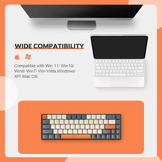 T8 60% Gaming Keyboard68 Keys Compact Mini Wired Mechanical Keyboard with 18 Chroma RGB BacklitBlue SwitchUSB C Coiled Keyboard Cablefor PCLaptopMacPS4Xbox-Dark Grey