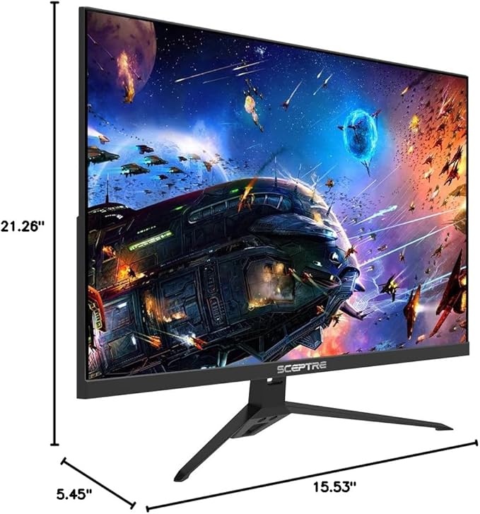 Sceptre New 27-inch IPS Gaming Monitor up to 165Hz DisplayPort HDMI 300 Lux Build-in Speakers Machine Black 2025 (E278B-FPT168 Series)