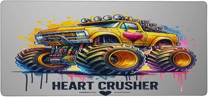 Yellow Car Truck Large Mouse Pad Gaming Mousepad Desk Mat for Desktop Computer Keyboard Waterproof Mouse Mat Desk Pad with Non-Slip Base for Game School Office Home 35.4 x 15.7