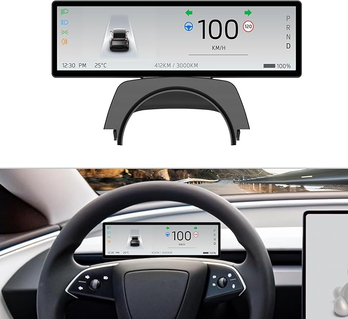 Head Up Display for 2025.09+Model 3 Highland Tesla Model Y Juniper 2025Juniper Accessories 2026 Bluetooth WiFi USB Navigation Power Speed IPS HD Touchscreen
