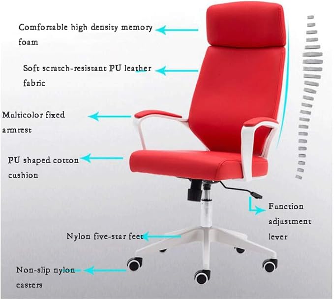 YYDS Chair Artificial Leather Gaming Chair Girls Executive Ergonomic Live Esports Chair High-Back Swivel Chair with Fixed Armrest Ergonomically (Color : Pink Size : Aluminum Alloy feet)