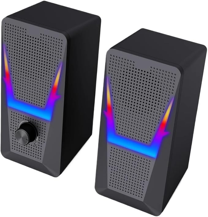 2.0 Stereo Surround Music RGB Gaming Speakers Sound Bar for Computer Desktop PC Loudspeakers
