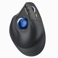 ProtoArc Vertical Wireless Trackball Mouse EM05 NL Bluetooth Ergonomic Rollerball Mouse Rechargeable Computer Laptop Thumb Mice 3 Device Connection Compatible with iPad Mac Windows PC-Blue