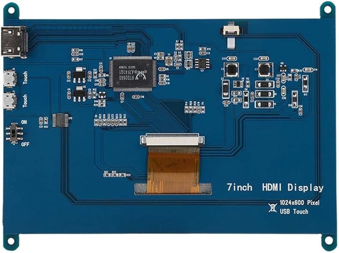 Display Screen 7 Inch Small Portable LCD HDMI 1024x600 Ultra HD Display Screen Capacitive Touch Screen Support Backlight Control for Computer Monitor