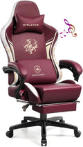 GTPLAYER Gaming Chair with Bluetooth Speakers and Footrest Dragon Series Video Game Chair Heavy Duty Ergonomic Esports Computer Office Chair (RED)