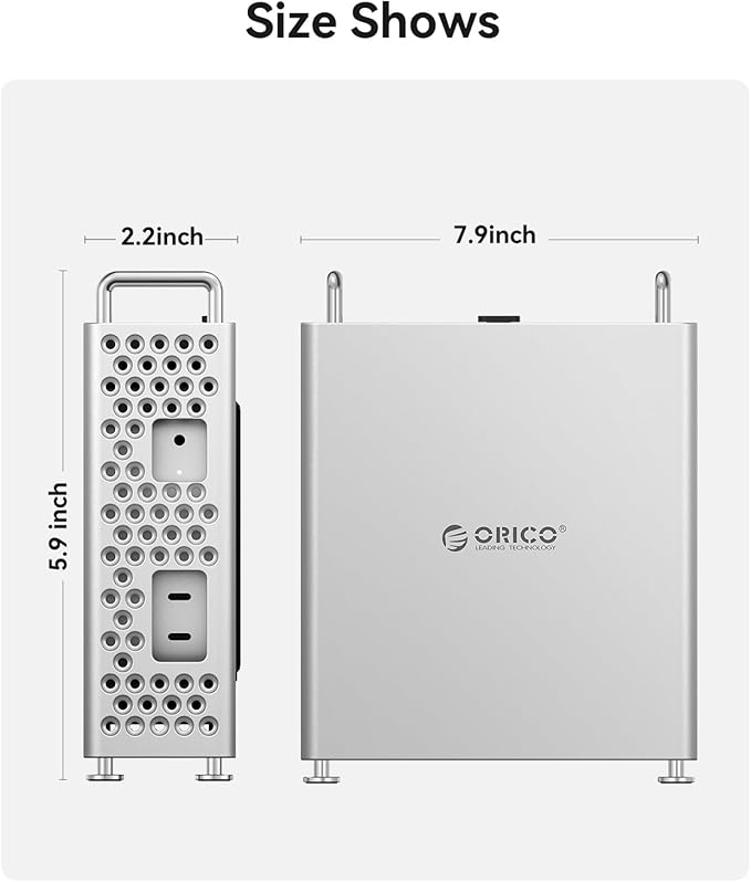 ORICO MiniPro Aluminum Stand for Mac mini M4/M4 Pro Vertical Mount Holder Case Durable Mini PC Accessories for Mac mini M4 (MS10)