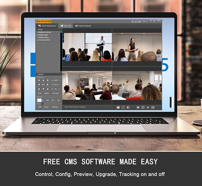 AVKANS 4K NDI PTZ Camera HDMI SDI AI AUTO Tracking PTZ Camera with IP Live Streaming for Church Worship Live Events PoE Support