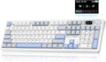 LINGBAO K108 Pro Wireless Mechanical Keyboard with Screen &amp Knob Full Size Creamy Keyboard with Number Pad 10000mAh Battery PBT Keycaps RGB Backlit Hot-swappable Gaming Keyboards