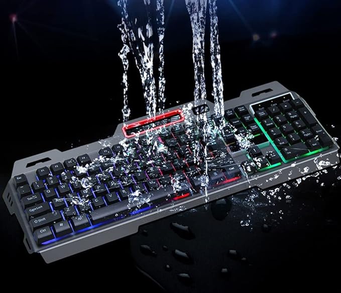 Mechanical Gaming Keyboard RGB Backlit Keys Computer Keyboard 104 Keys Wired Gaming Keyboards USB Keyboard for PC Gamer Laptop (Black)