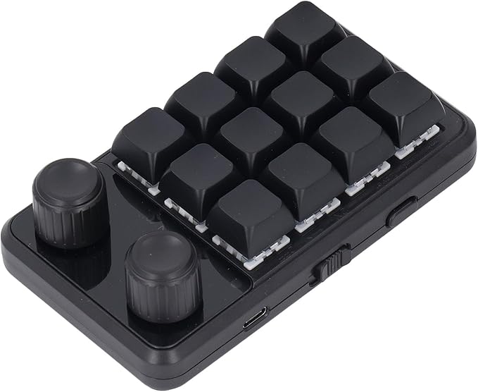 12 Keys Keyboard with Blue Switch and RGB Light Mini One Handed Mechanical Keyboard for Gaming Office