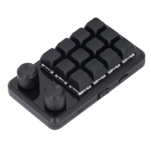 Hyuduo Mechanical Keyboard Blue Switch RGB Light 2.4G Customizable Programmable Macro 12 Keys Keyboard for Gaming