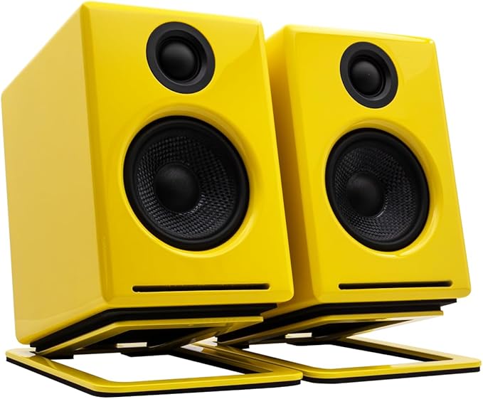 Audioengine A2+ Desktop 24 Bit Limited Edition Wireless Bluetooth Desktop Speakers - 60W Computer Speakers for Music and Gaming Accessories (Limoncello Yellow)