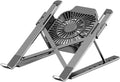 Compatible for 17 Portable Laptop Cooling Stand Foldable Aluminum Alloy Fan Adjustable Notebook Pad Holder for Tablet