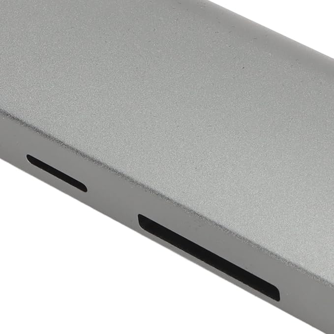 8 in 1 USB C Hub: 4K 3 USB3.0 Ports 100W PD Charging USB C Data Port Storage Memory Card Readers Grey Aluminum Alloy