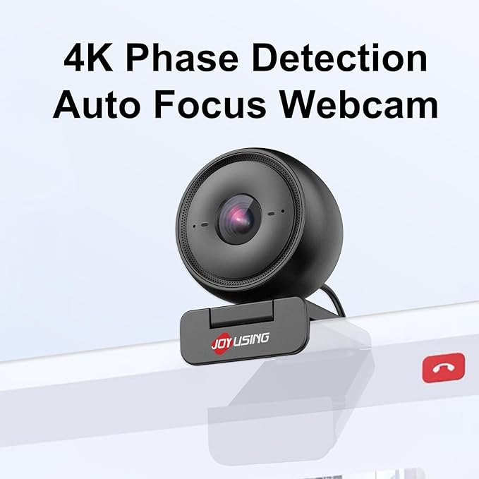 JOYUSING Flip600R 4K Webcam for PC - Ultra 4K HD Webcam with Tripod PDAF Autofocus Noise-Cancelling Mics 79° FOV Auto Light Correction Privacy Cover Streaming Camera for Gaming/Beauty
