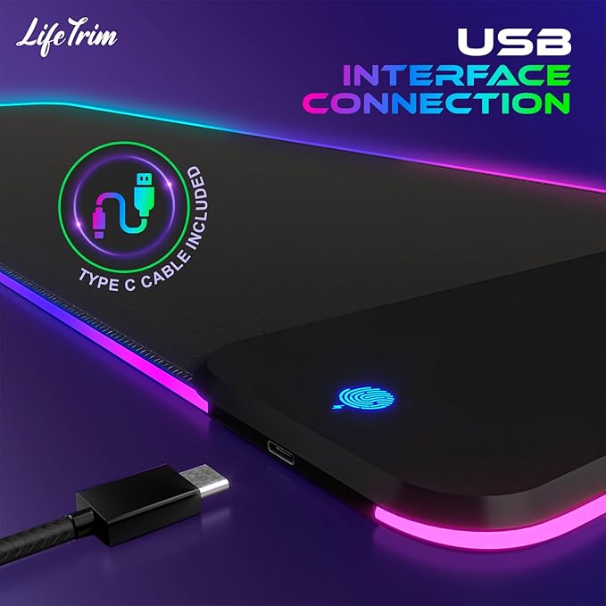 Wireless Charger LED Mousepad 35.5 x 12 Inch RGB Gaming Mouse Pad 10 Light Modes 4mm Thick Large Desk Pad Wireless Charging Cool Mouse Pad for PC Accessories &amp Gaming Gifts