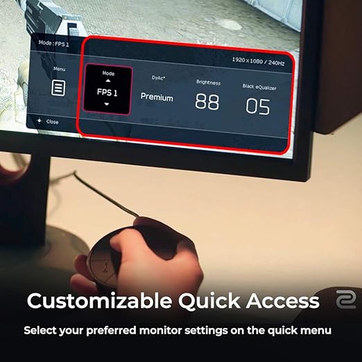 BenQ Zowie XL2746K 27-inch 240hz Gaming Monitor | 1080P 1ms | DyAc+ | Color Vibrance | Black Equalizer | Enhanced Height Tilt and Base Adjustment | XL Setting to Share | S-Switch | Shield