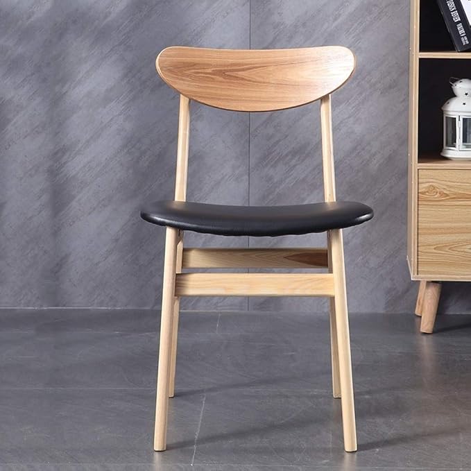 Office Chair Gaming Chair Computer Chair Dining Chair Slipcovers Balcony Chair Solid Wood Backrest Chair Home Leisure Study Chair Bearing Weight 130kg (Color : Wood Color Size : 464875cm)