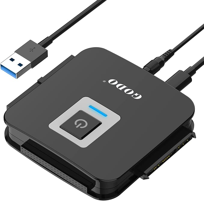 GODO SATA/IDE to USB 3.0 AdapterIDE Hard Drive Adapter Kit Cable Converter for 2.5/3.5 inch and SATA HDD/SSD5.25 CD-ROM/DVD-ROMInclude 12V/2A Power