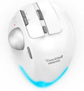 JOMAA Ergonomic Wireless Trackball USB Mouse with 4800 DPI/7 Programmable Buttons Thumb Control Mice3 Device Connection (Bluetooth or USB Receiver) Compatible for PC Laptop Mac Windows.(Silver)
