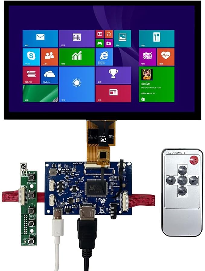 Generic 8 Inch DIY LCD Display Screen Audio Driver Control Board Digitizer Touchscreen PC Computer Assisted Screen Monitor black 8C08A -touch-815