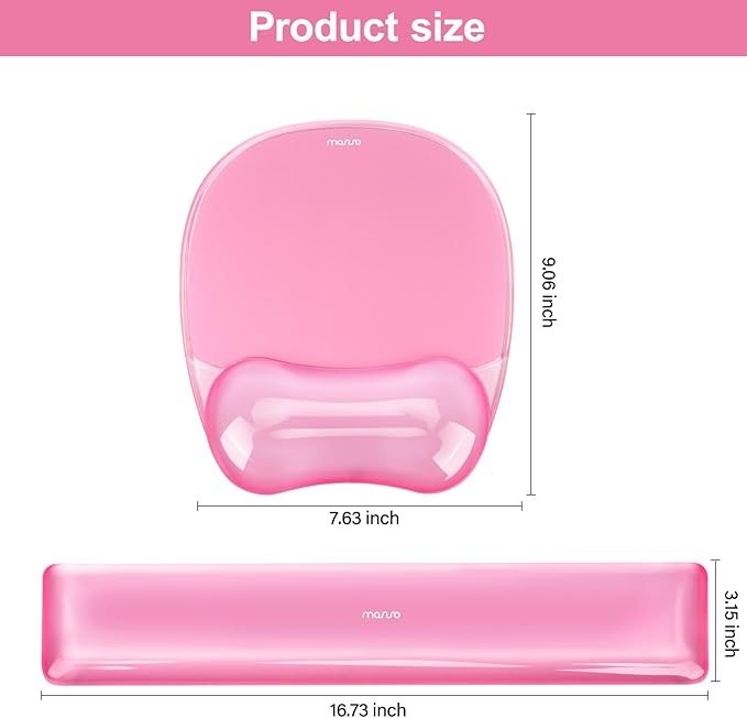 MOSISO Gel Wrist Rest Support for Mouse Pad&ampKeyboard Set Irregular Oval Ergonomic Mousepad Keyboard Pad Non-Slip Base Home/Office Pain Relief&ampCooling Gel Easy Typing Pad for Computer Laptop