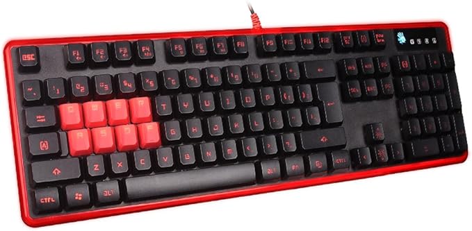 Bloody B2278 8-Key Light Strike (LK) Semi Optical Mechanical Gaming Keyboard – Red LED Backlit – 8 LK Blue Switch