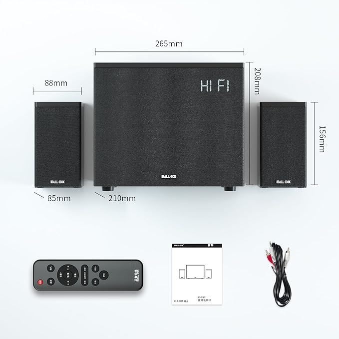 2.1 Computer Speakers with Subwoofer PC Speakers for Desktop with Deep Bass Bluetooth USB Optical Gaming Sound System for Monitor and Laptop