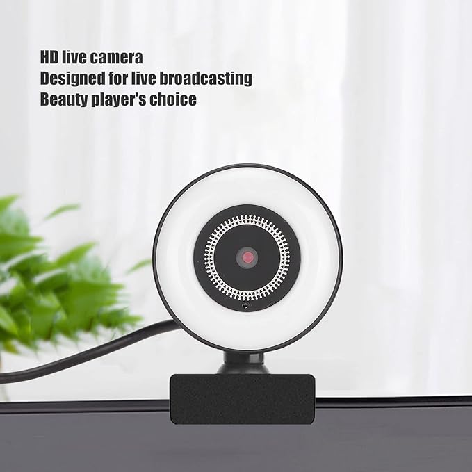 Computer Camera HD 1080P with Supplementary Lighting Flexible Rotate USB Home Webcam Excellent for Home Live Streaming on Various Platforms