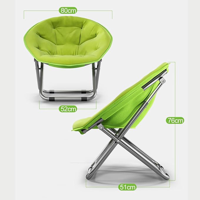 NaKeah Saucer Chair Foldable Oversized Lounge Chair Metal Frame Moon Chair for Bedroom Living Room Reading Gaming Room Soft Lazy ChairC