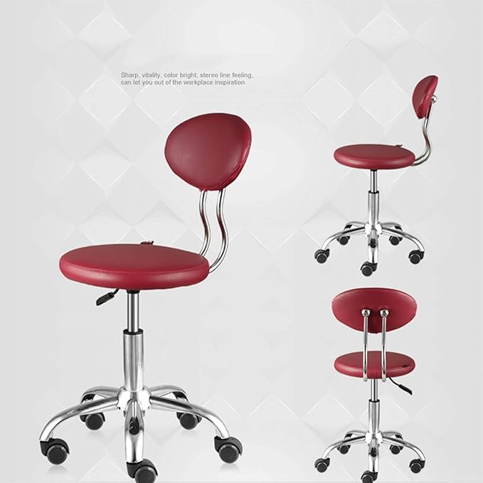 Mlaea Dining Bedroom Living Room Chair Gaming Club Bar Chair with Rolling Wheels Backrest TV Station Lounge Laboratory Chair48 * 90CM(Color:red)