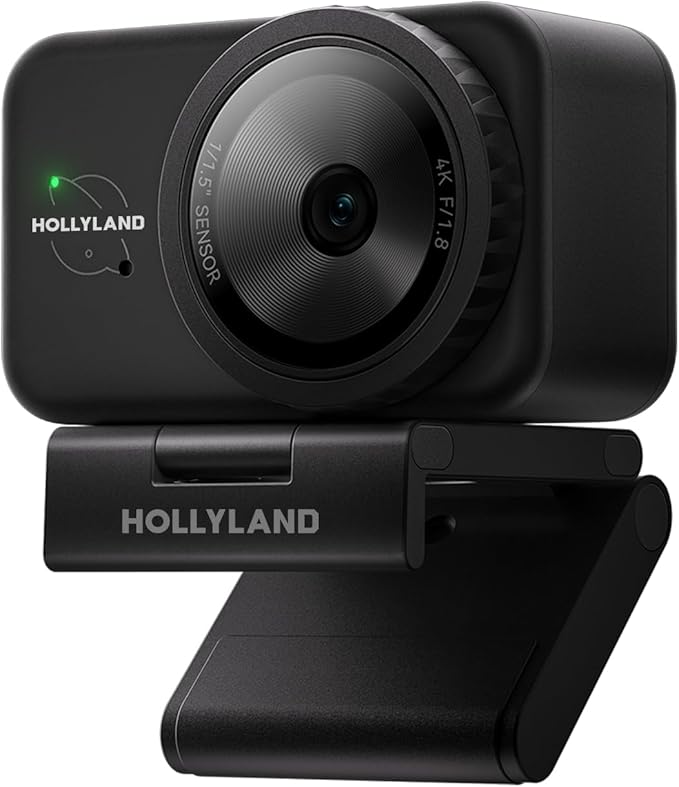 Hollyland Lyra Webcam UHD 4K Webcam for PC 1/1.5 Sensor Auto Framing PDAF Control for Live Streaming Video Calls Gaming Works with Zoom Teams Twitch &amp More