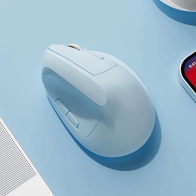Ergonomic Vertical Mouse Wireless Rechargeable Ergo Mouse for Carpal Tunnel Relief 3200DPI Adjustable 6 Buttons for PC/Laptop/Mac/Windows (Blue)