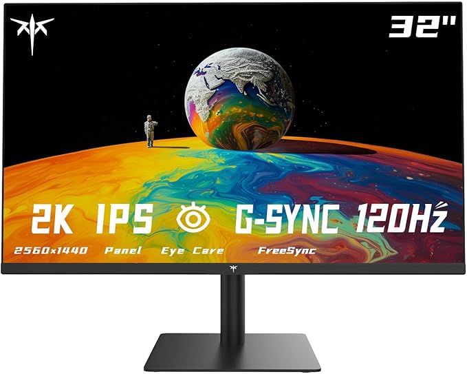 KTC 32 Inch 2K Monitor 1440P IPS Computer Monitor 100Hz 120Hz Frameless QHD PC Monitor for Office &amp Gaming Eye Care G-Sync/FreeSync 109% sRGB HDR HDMI/DP Tilt Adjustable VESA(Renewed)