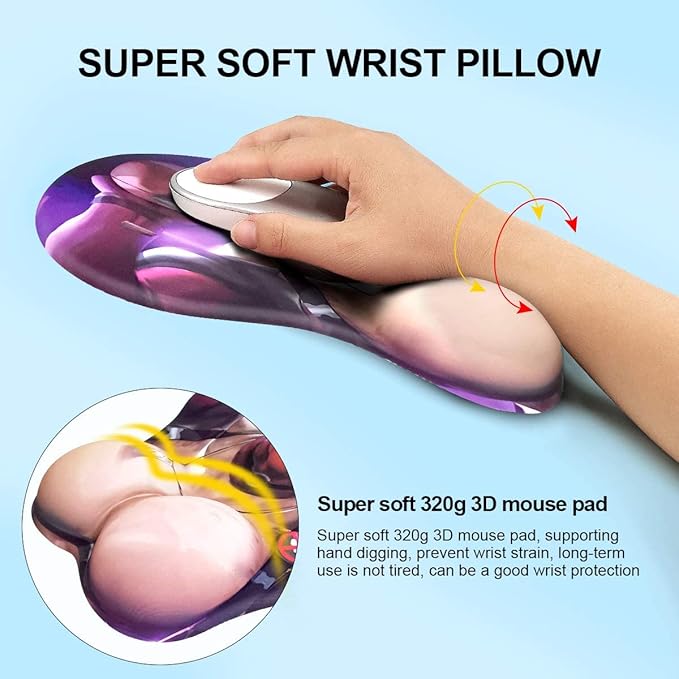 3D Anime Gaming Mousepad Ergonomic Mouse Pad with Wrist Support Rest Mousepad Gel Wrist Rest Memory Foam with Coaster Non-Slip &amp Pain Relief for Computer Wireless Home&ampOffice KG Alpha Dead