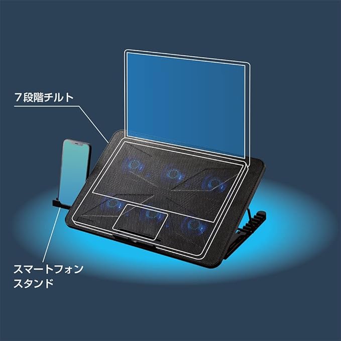 MCO Z4237 Laptop Cooler 2-Way 6Fan All-Over Cooling Type