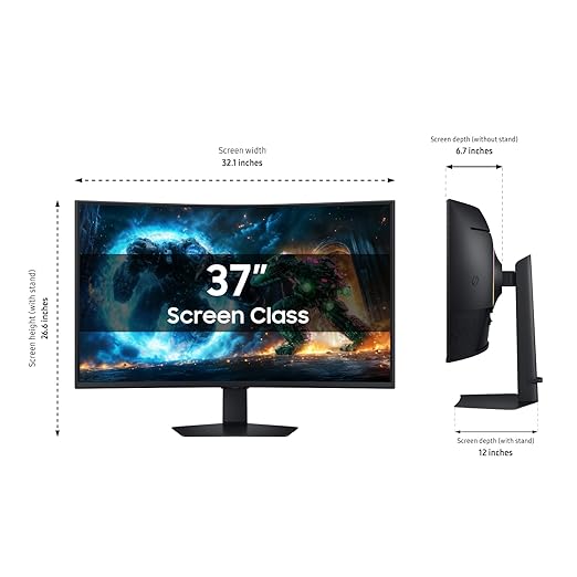 Samsung 37” Odyssey G7 (G75F) 4K UHD Resolution 165Hz Curved Gaming Monitor 1ms Response Time (GtG) VESA DisplayHDR™ 600 AMD FreeSync™ Premium Pro LS37FG75DENXZA 2025