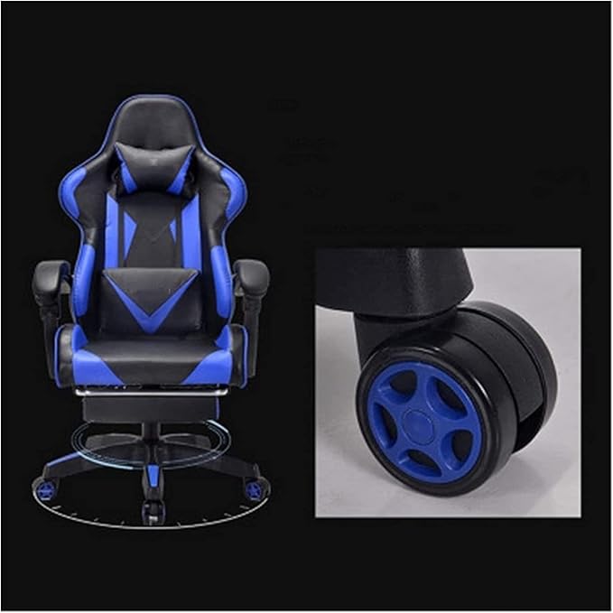 Office Chair Gaming Chair Ergonomic Computer Desk and Chair Office Chair with Footstool Swivel Chair Game Chair Work Chair Chair (Color : White Size : One Size) Needed