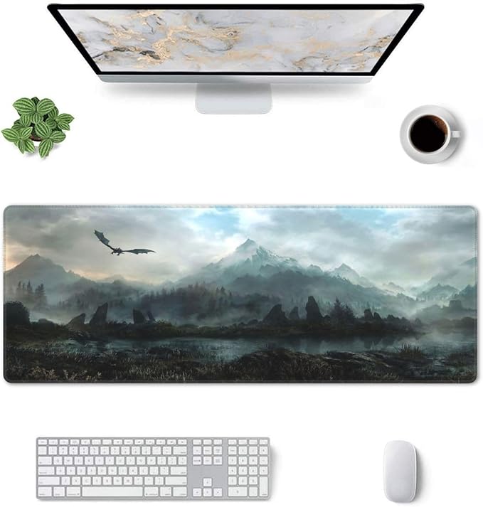 Generic Mouse Pad Non-Slip Rubber Base Mouse Pad Waterproof Desk Writing Mat for Office Home 12x31.5in Black2